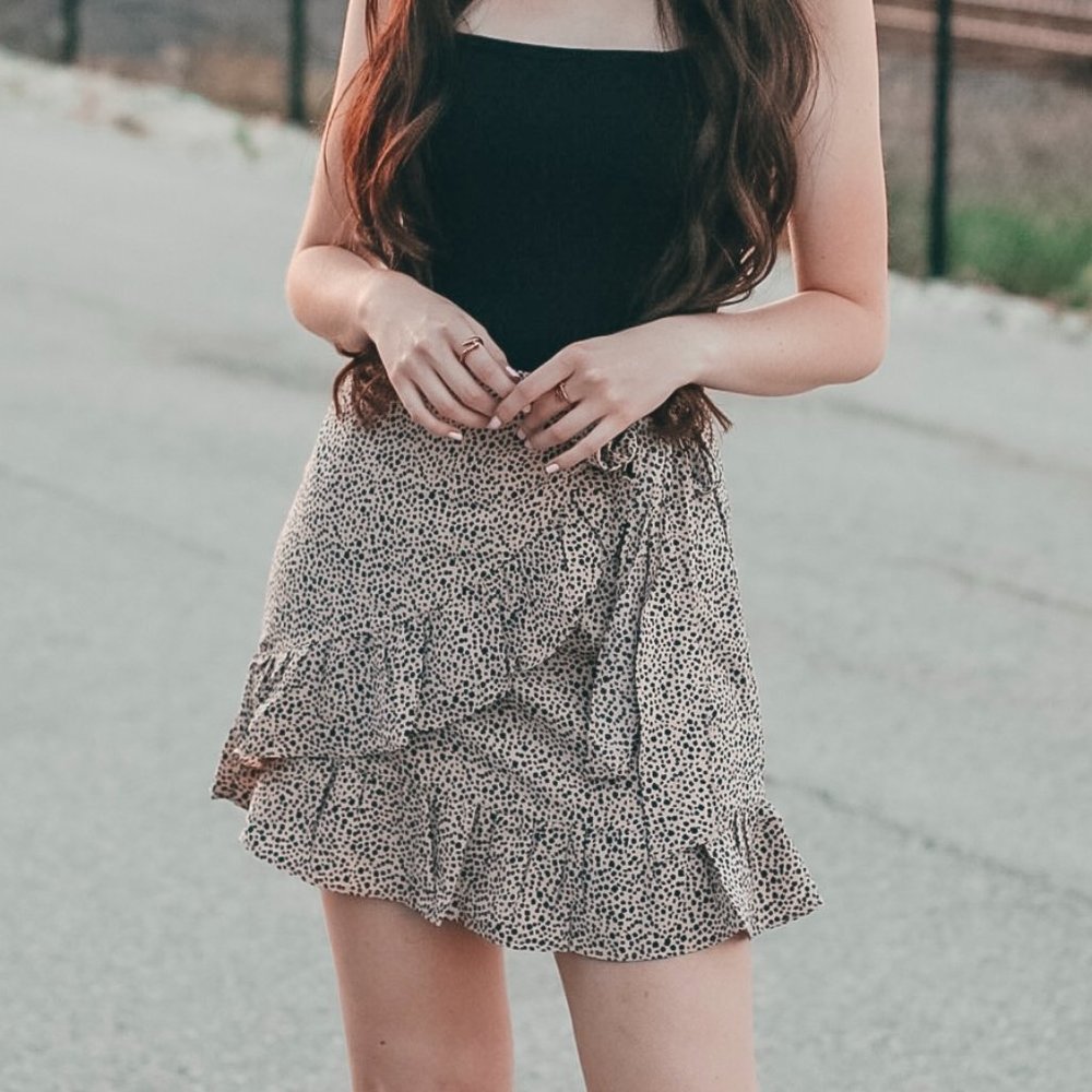 Leopard Print Wrap Skirt